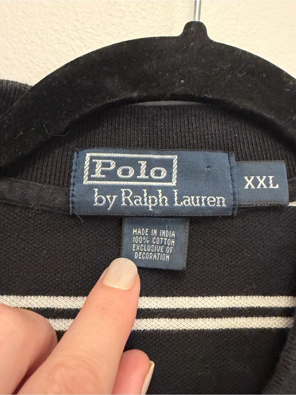 Polo Ralph Lauren Polo Shirt Mens XXL 2XL 100% Cotton Short Sleeve Black White